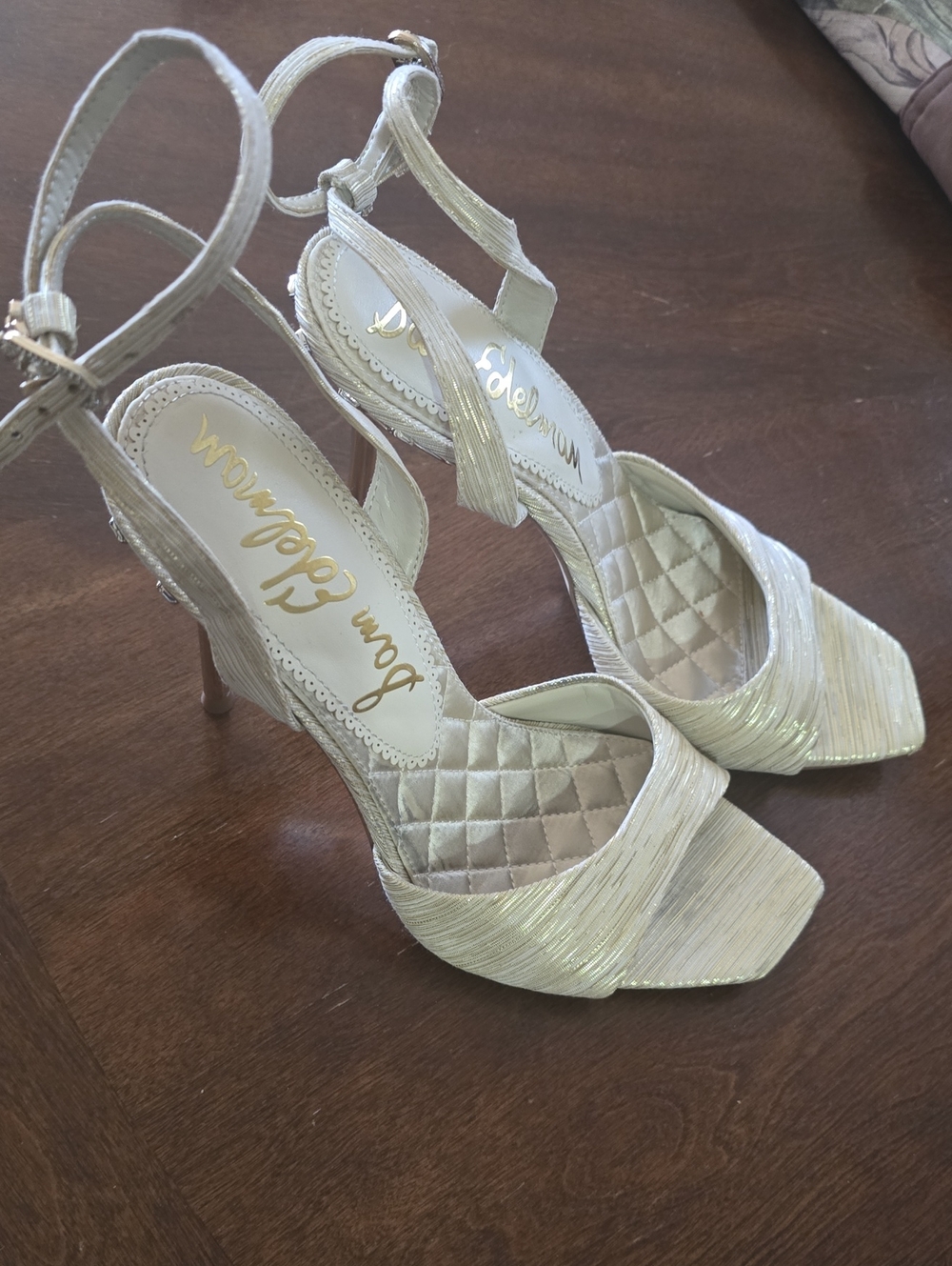 Sam Edelman Shimmery Champagne Strappy High Heel Sandals 8.5